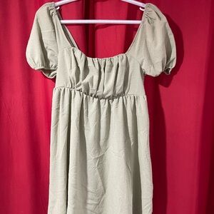 Green Puff Sleeve Dress